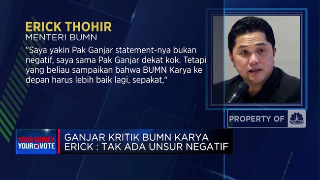 Ganjar Kritik BUMN Karya Erick dengan Tidak Ada Unsur Negatif