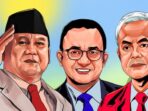 Prabowo Menghadapi Ganjar dan Anies